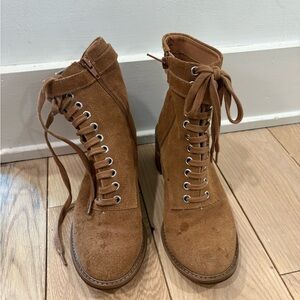 Urban Outfitters Tan Lace-Up Boots